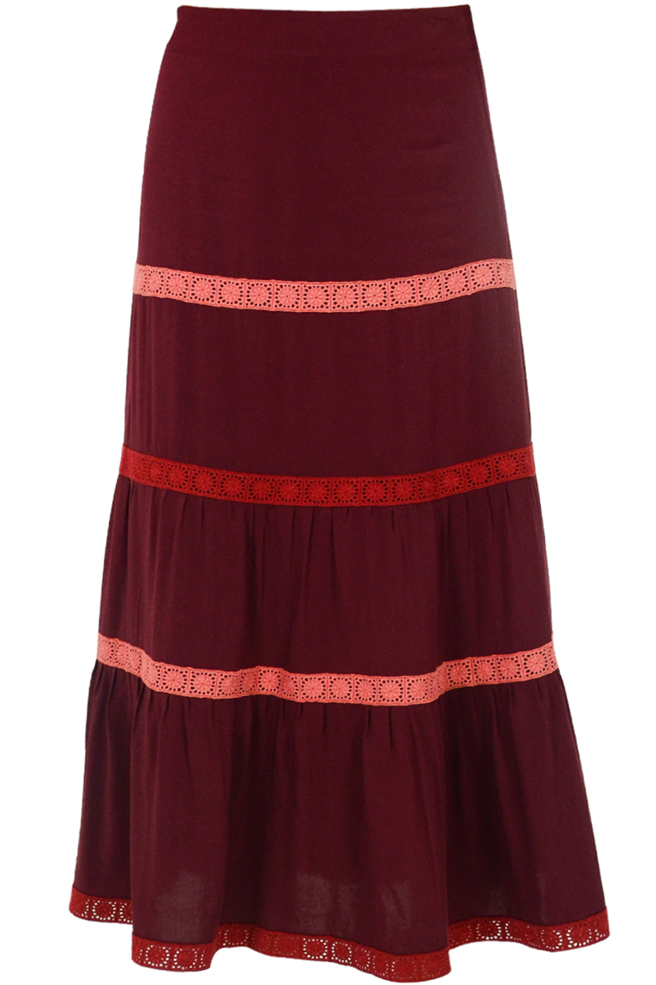 Chân váy Lyric Lace Trim Midi Skirt/ Plum  2258