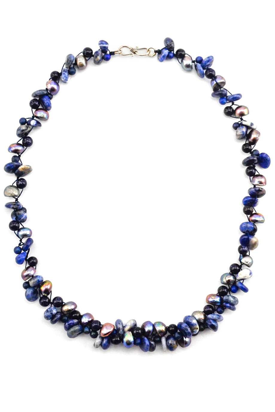 Vòng cổ Jacobina Lapis Gold Stone Pearl Necklace