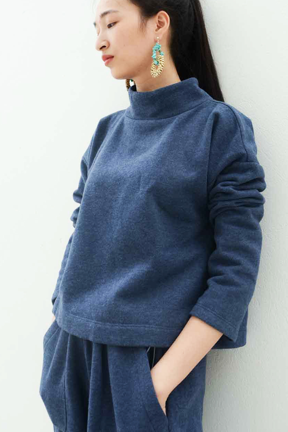 Áo Colleen Turtle-neck Lounge Pullover/ Navy 2236