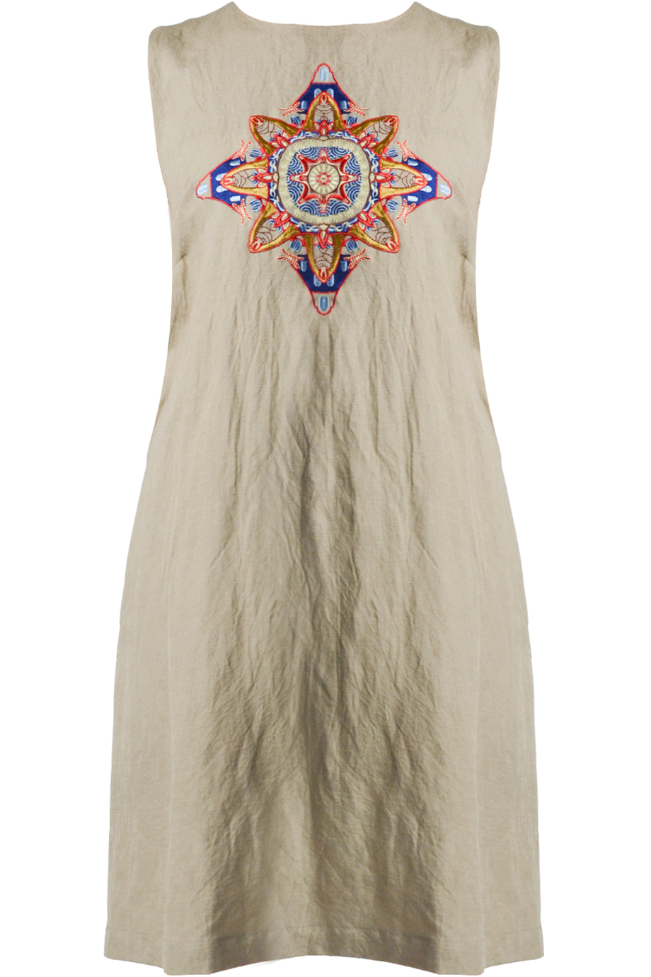 Opal No-sleeved Embroidered Shift Dress/ Beige 2125