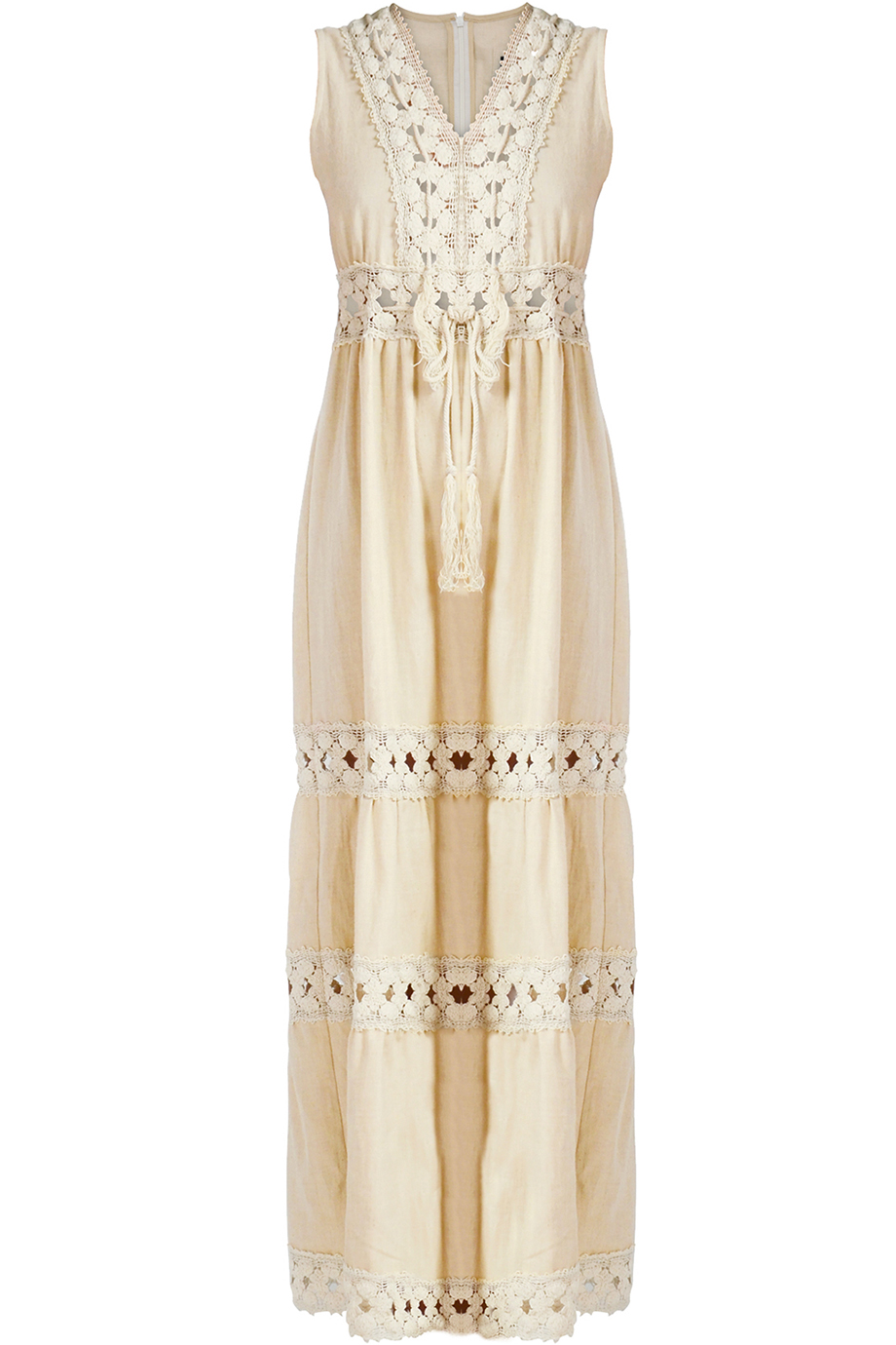 Đầm Primrose Lace Trim Midi Dress/ Beige 2265