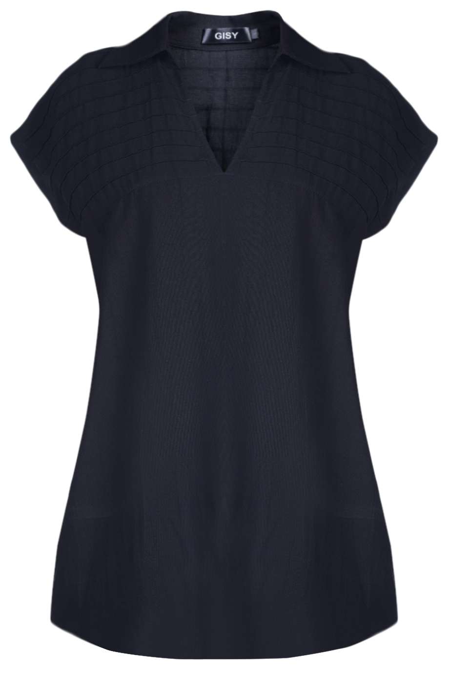 Áo lụa tơ tằm 100% Morgan Stripe Collar Silk Shirt/ Black