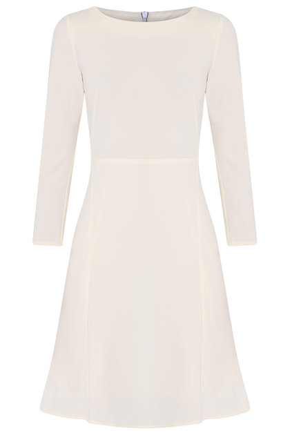 Đầm công sở Grace Fishtail Dress/ Cream White- Đầm cổ thuyền tay dài đuôi cá màu trắng kem