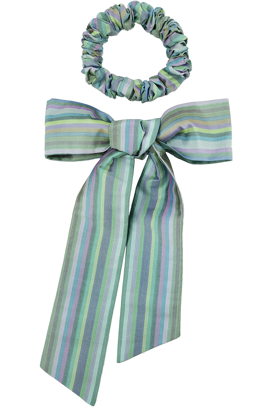 Dây buộc tóc kèm khăn twilly- Silk Scrunchy & Twilly/ Grass Stripe