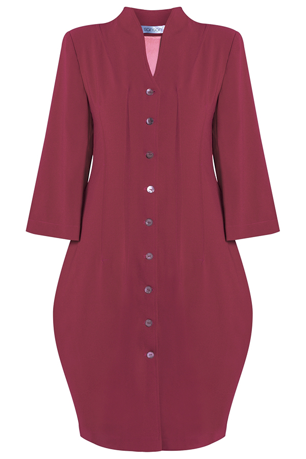 Đầm công sở kiêm áo khoác Sienna High-neck Coat Dress/ Burgundy