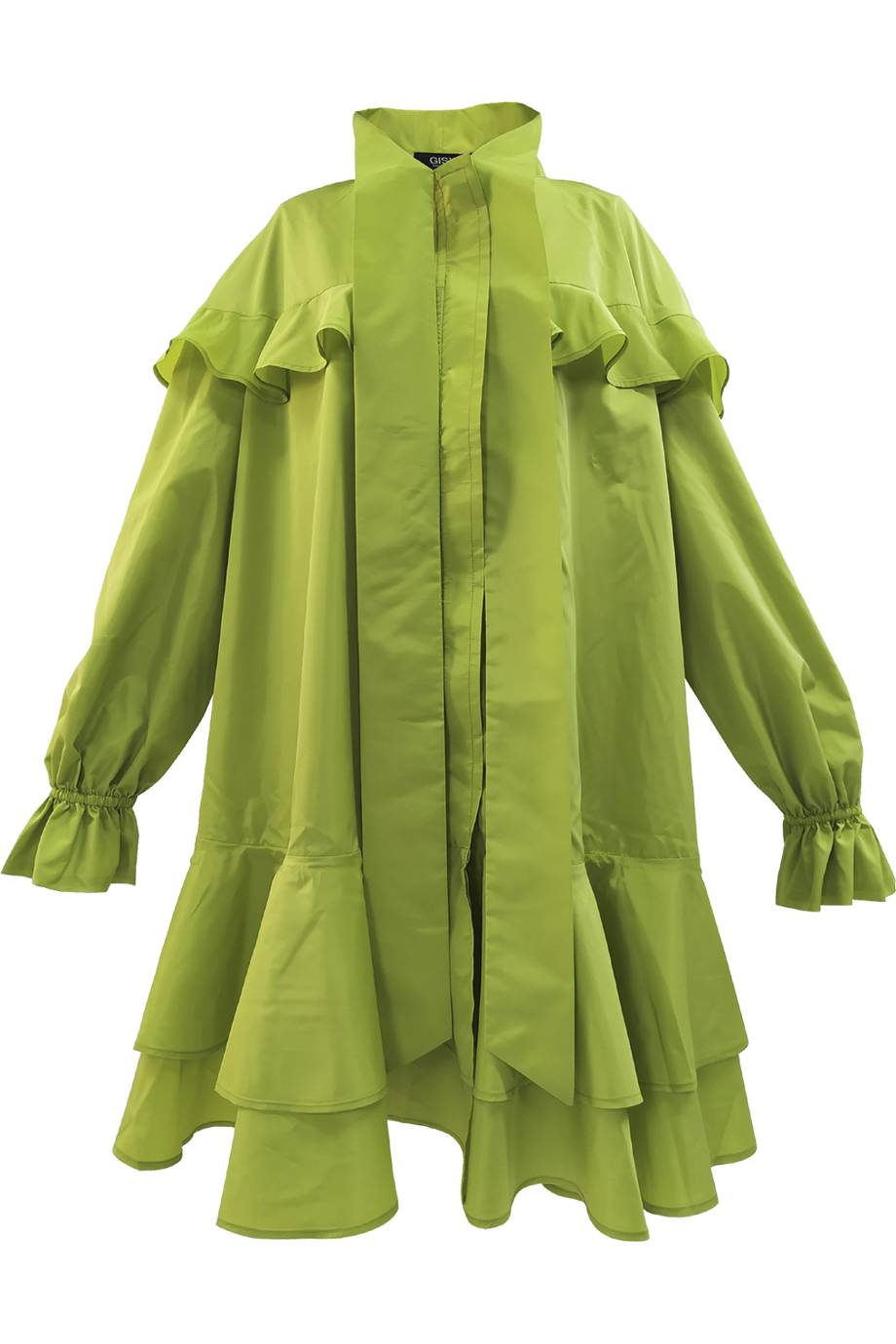 Áo khoác Vienna Ruffle Belted Wind-block Coat/ Lime 2310