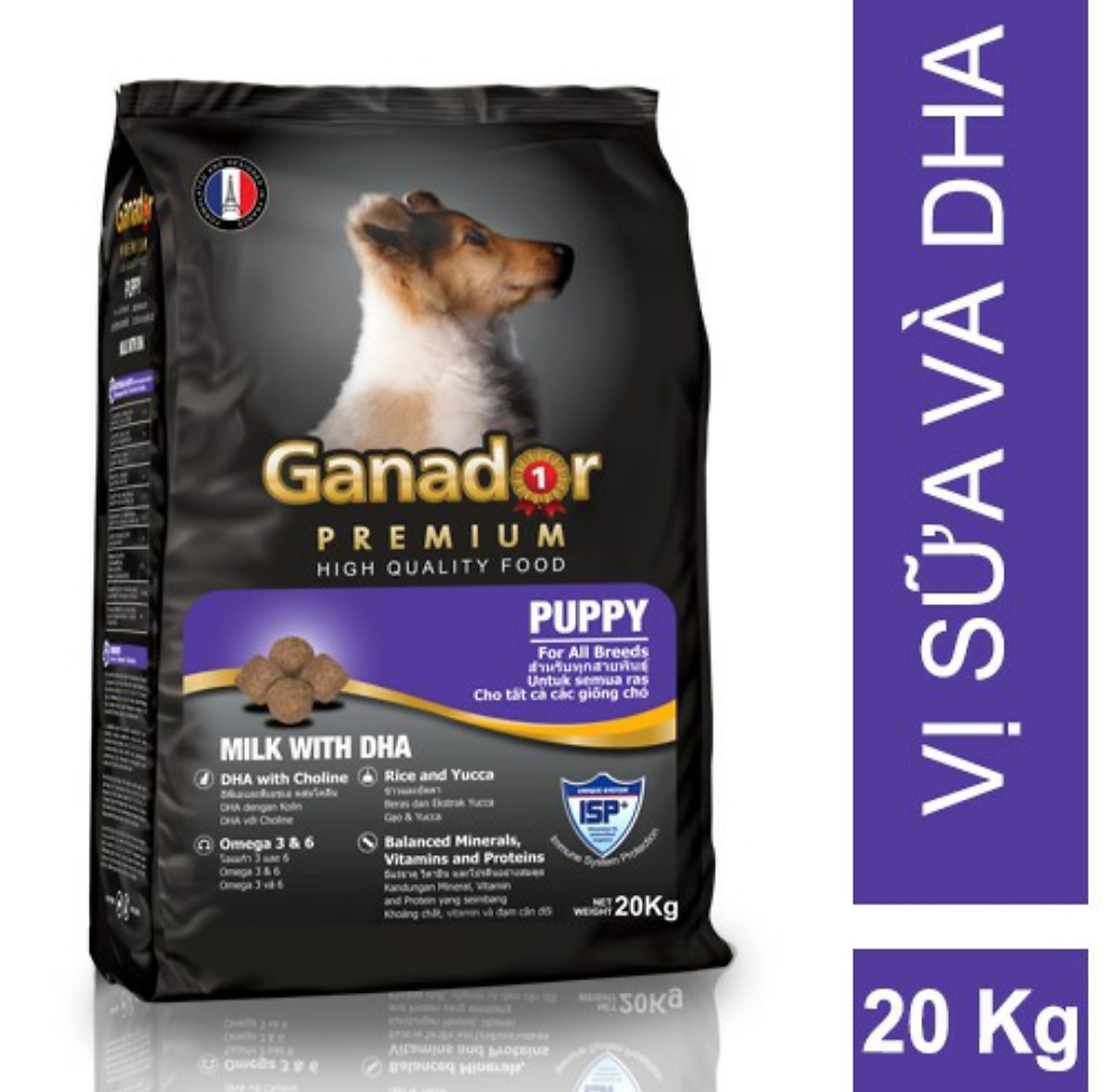 Ganador Premium Puppy Milk & DHA 400g, 3KG, 20KG ( 50 GÓI X 400G)