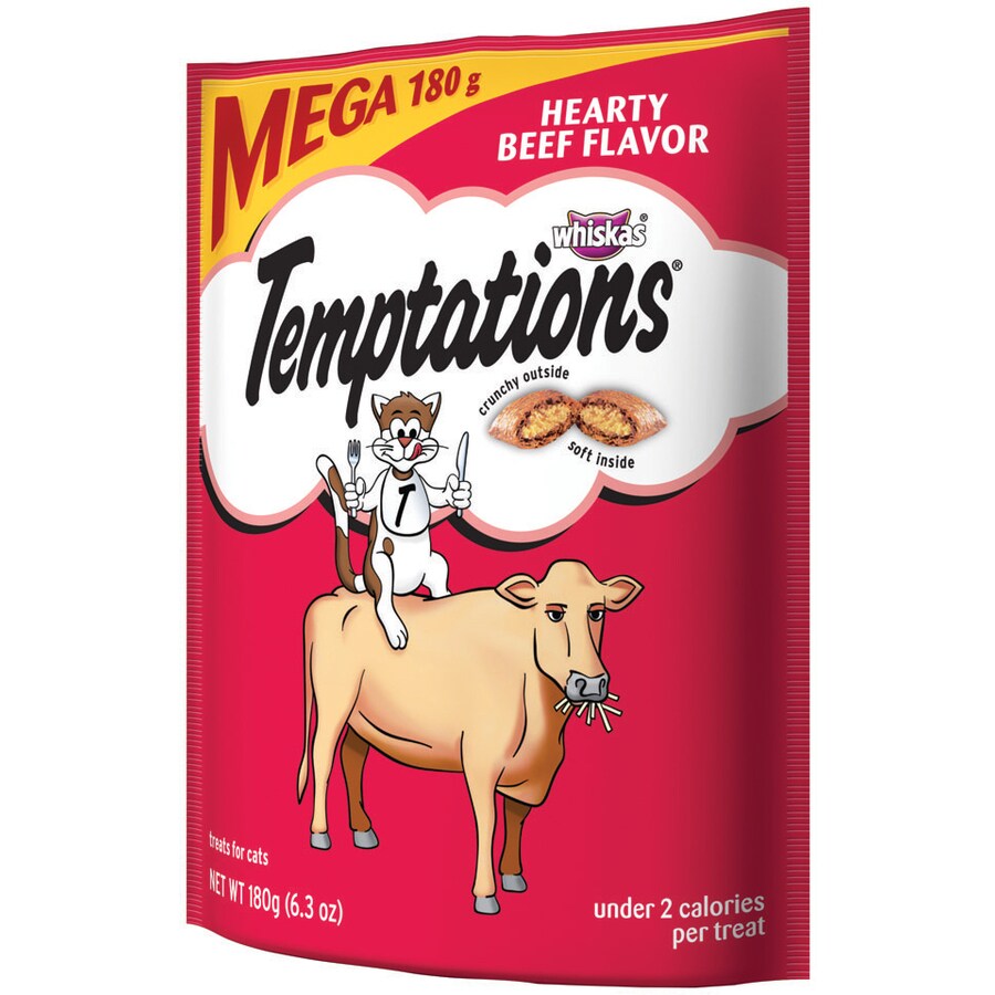 TEMPTATIONS Crunchy and Soft Cat Treats - Hearty Beef Flavor 180gr