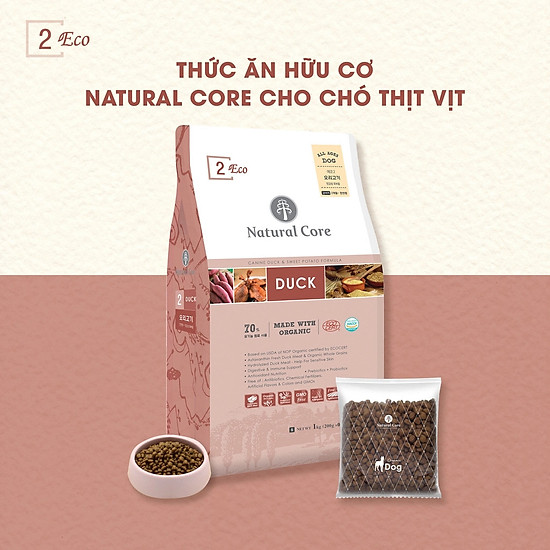 NATURAL CORE - Thức Ăn Dành Cho Chó Mọi Lứa Tuổi Vị Vịt 1Kg, 2KG