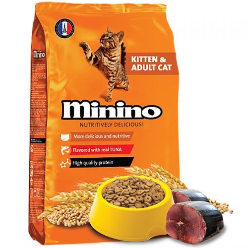 Minino Kitten & Adult 480g, 1.3KG, Bao 15.36kg (32 gói 480g) Vị Cá Ngừ