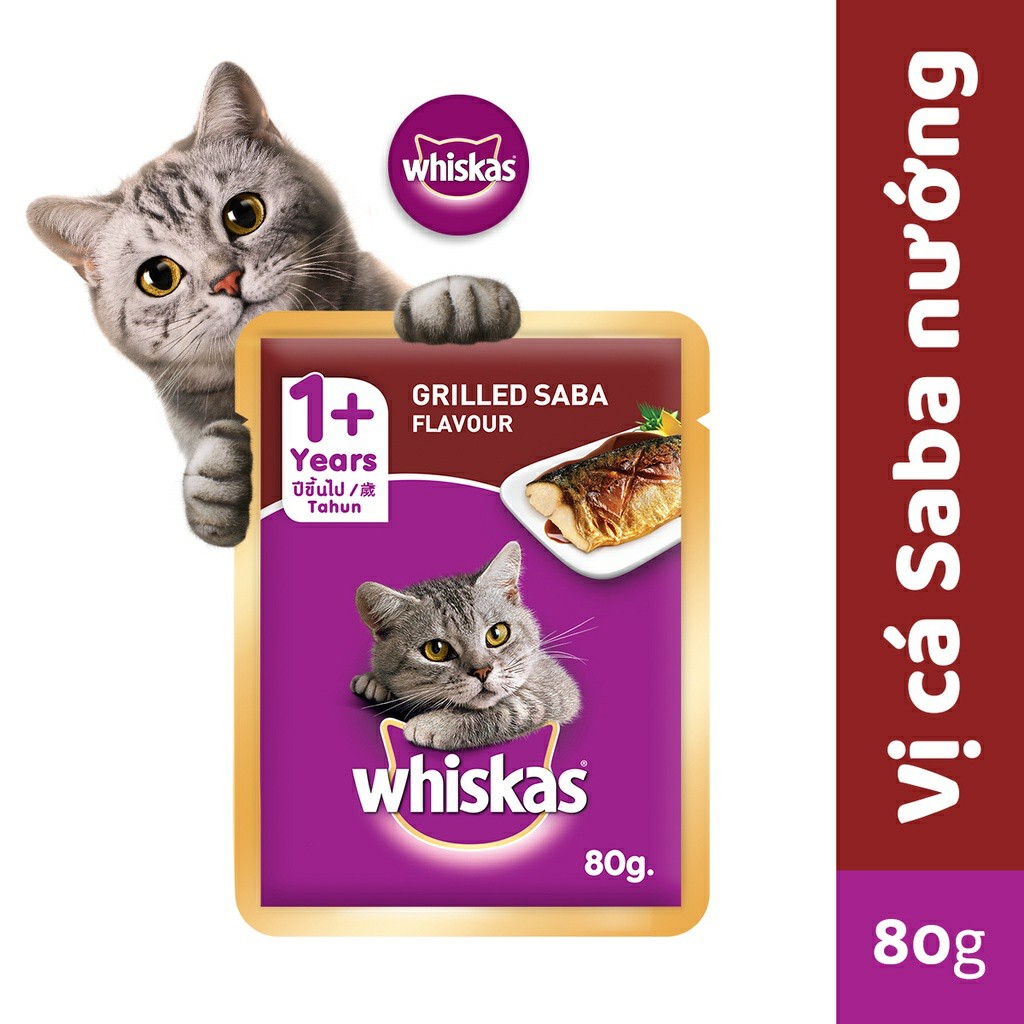 Pate Whiskas Cho Mèo - Vị Cá Saba Nướng 80g