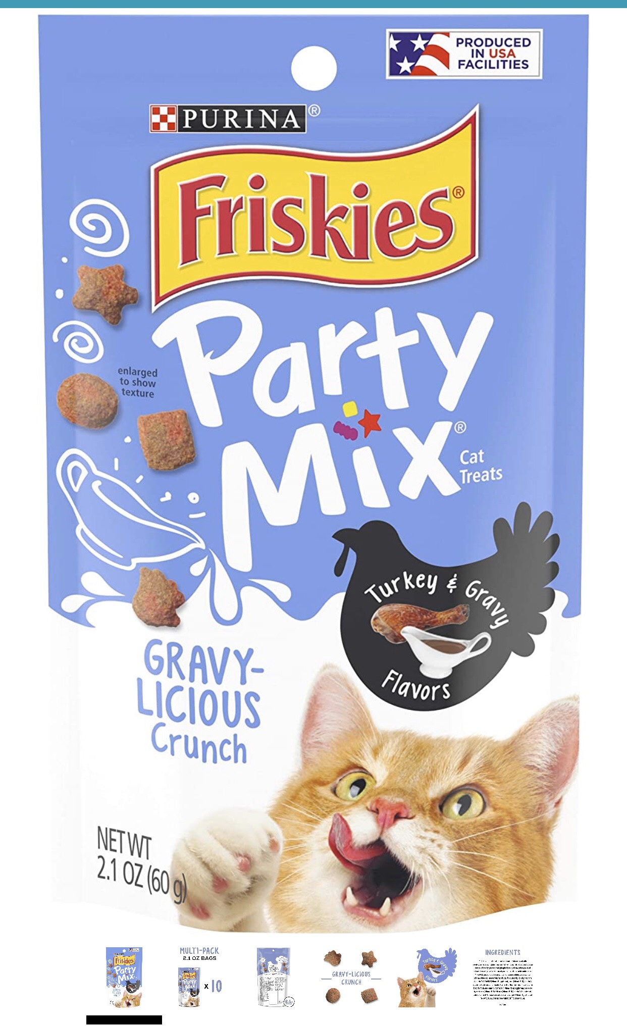 Bánh thưởng cho mèo - Friskies Party Mix Gravy Licious Crunch 170g