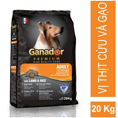 Ganador Premium Adult Lamb & Rice 400g, 1.5KG, 3KG, 20KG ( 50 GÓI X 400G)