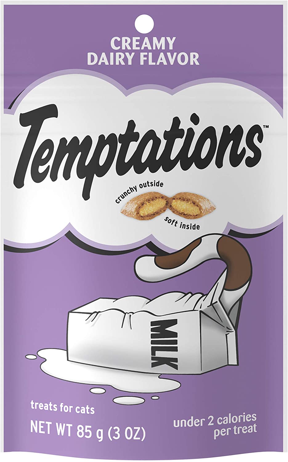 TEMPTATIONS Crunchy and Soft Cat Treats - Creamy Dairy Flavor 85gr