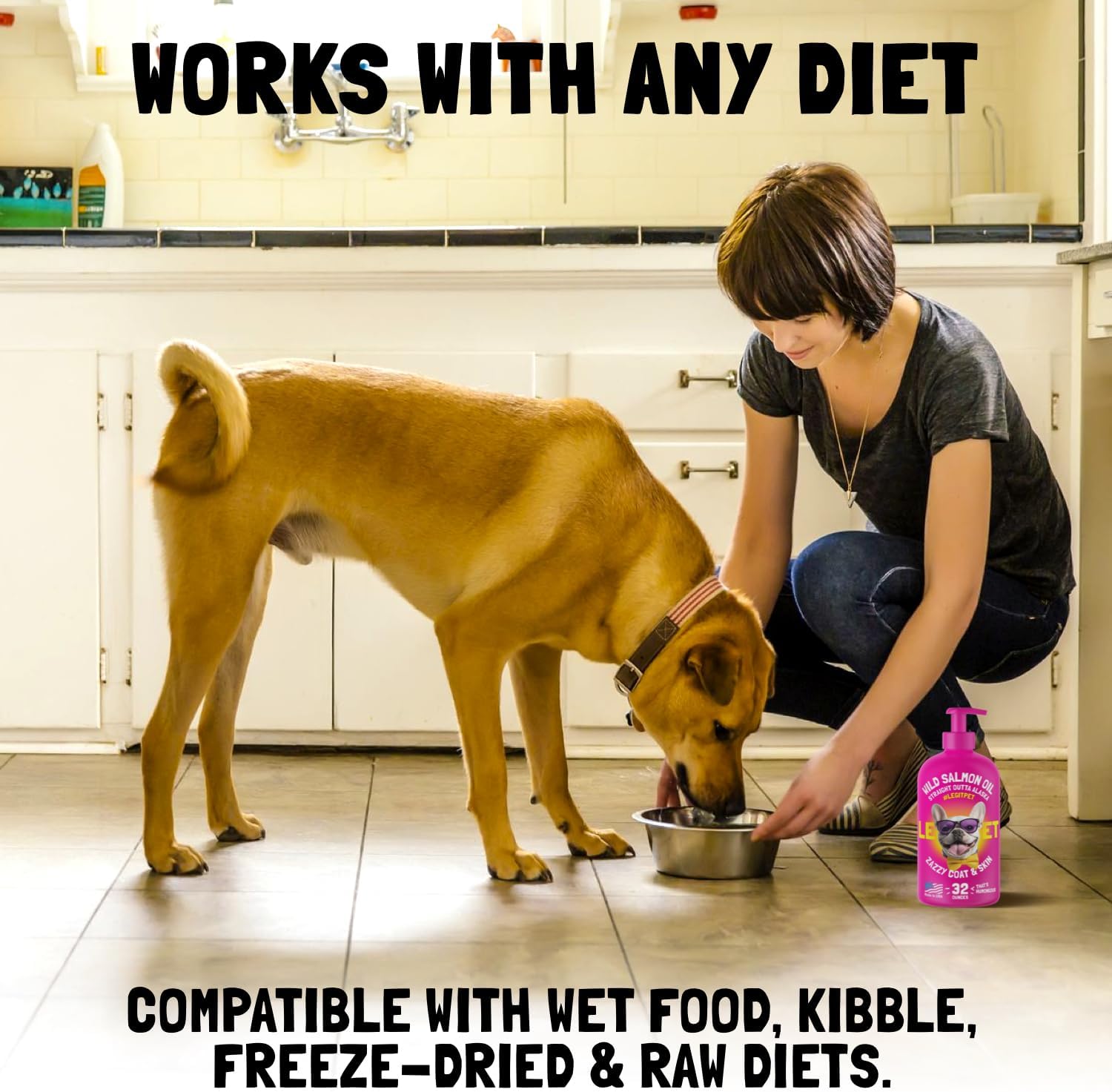 WILD SALMON OIL - Dầu Cá Hồi Nguyên Chất, Bổ Sung Omega 3 6 9 DHA, Chăm Sóc Da Lông, Khớp, Não, Mắt,...32oz