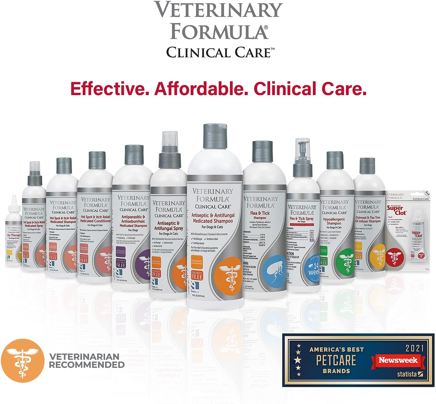 VETERINARY FORMULA CLINICAL Care Antiseptic and Antifungal Shampoo - Sữa Tắm Chuyên Trị Viêm Da & Nấm Da Dành Cho Chó Mèo 473ml