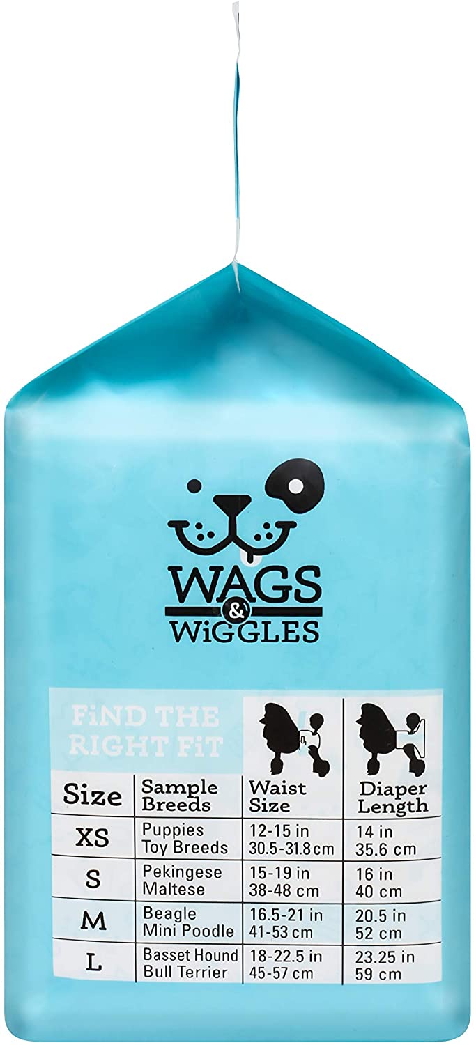 WAGS & WIGGLES Dog Diapers For Female Dogs, Medium