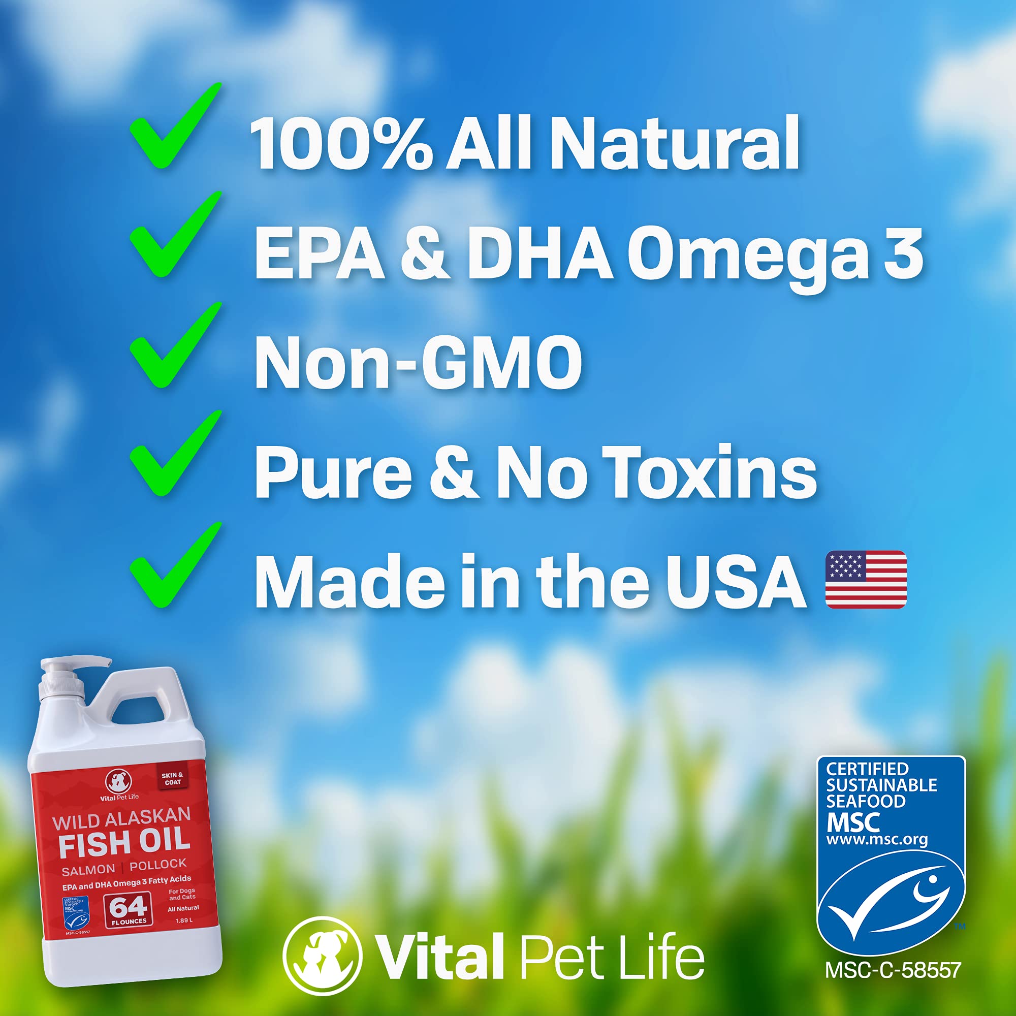 Wild Alaskan Salmon Oil Omega 3 EPA DHA Liquid 1.89L