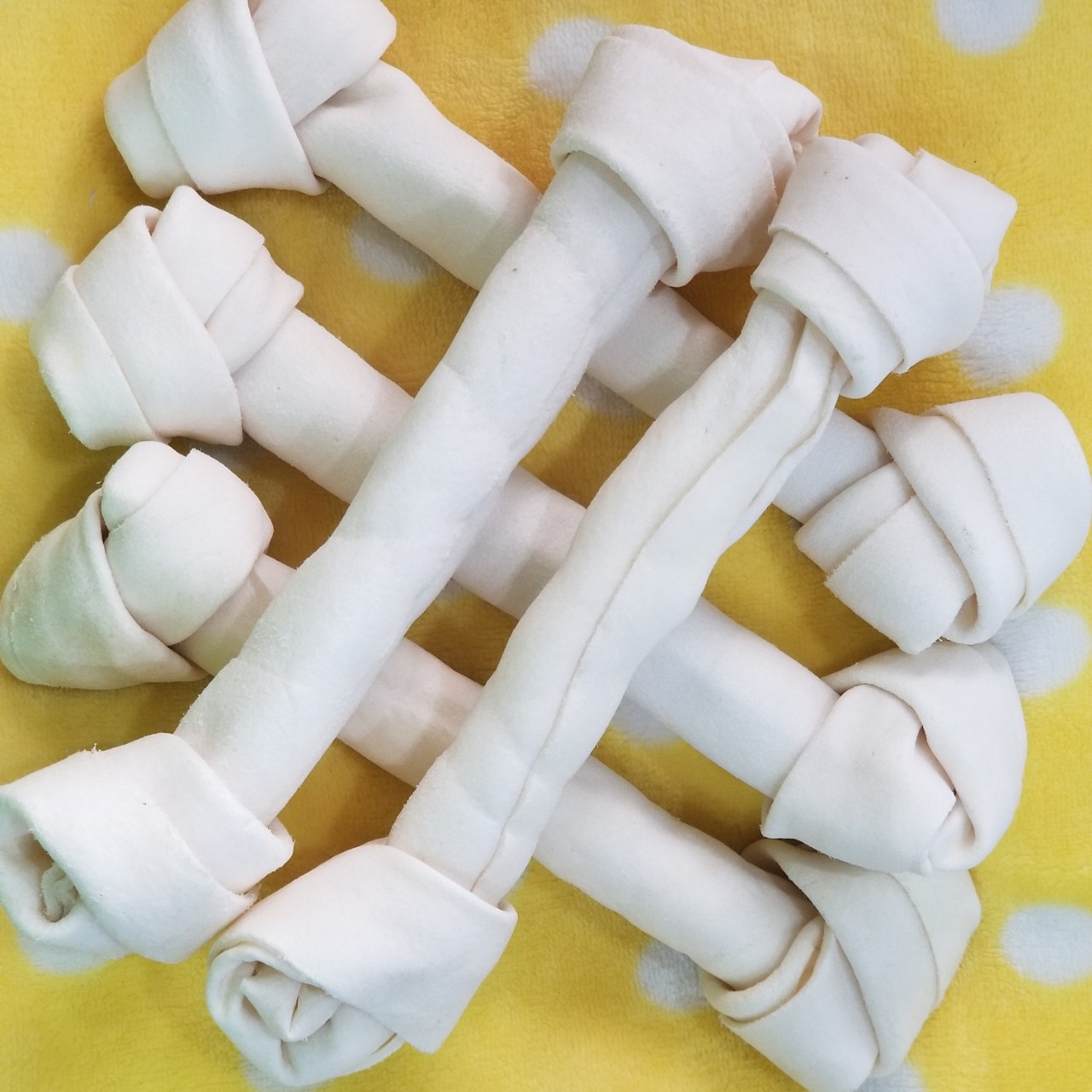 Rawhide Knotted Dog Bones - Xương da bò vị sữa 22cm - 500g