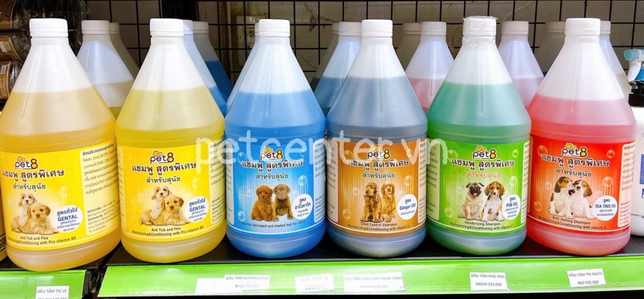 PET8 Shampoo 3L Sữa Tắm Spa Dưỡng Lông Cho Chó Mèo (Nhiều Chức Năng)