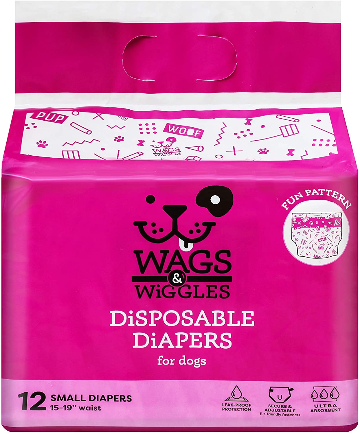 WAGS & WIGGLES Dog Diapers For Female Dogs, Small