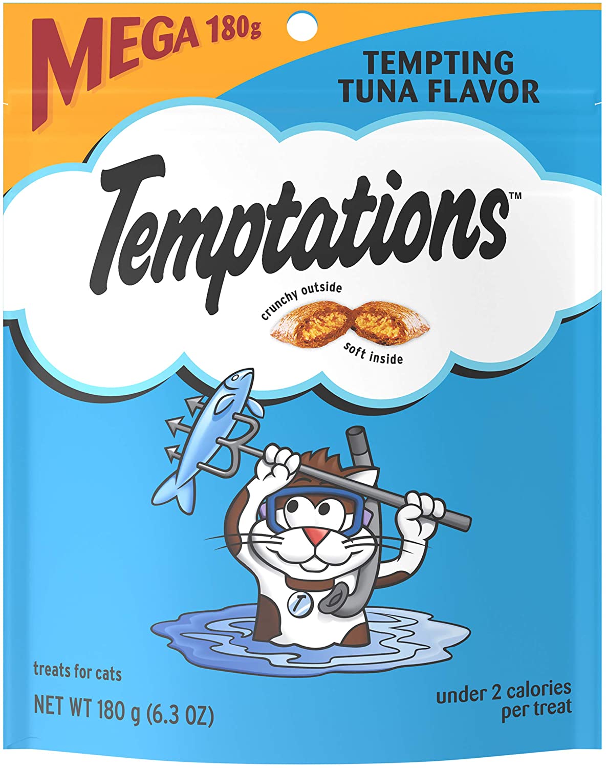 TEMPTATIONS Crunchy and Soft Cat Treats - Tempting Tuna Flavor 180gr