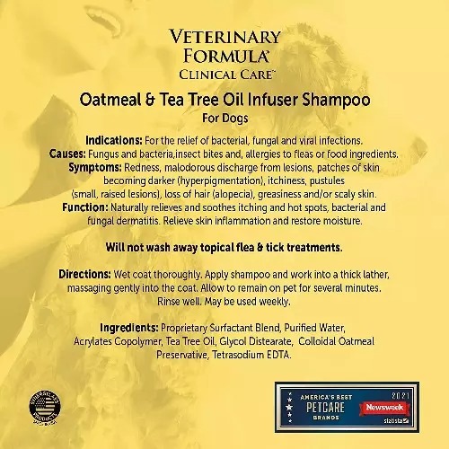 VETERINARY FORMULA CLINICAL Care Dog Shampoo with Oatmeal and Tea Tree Oil Shampoo - Sữa Tắm Giúp Làm Dịu & Cải Thiện Da Cho Chó Mèo