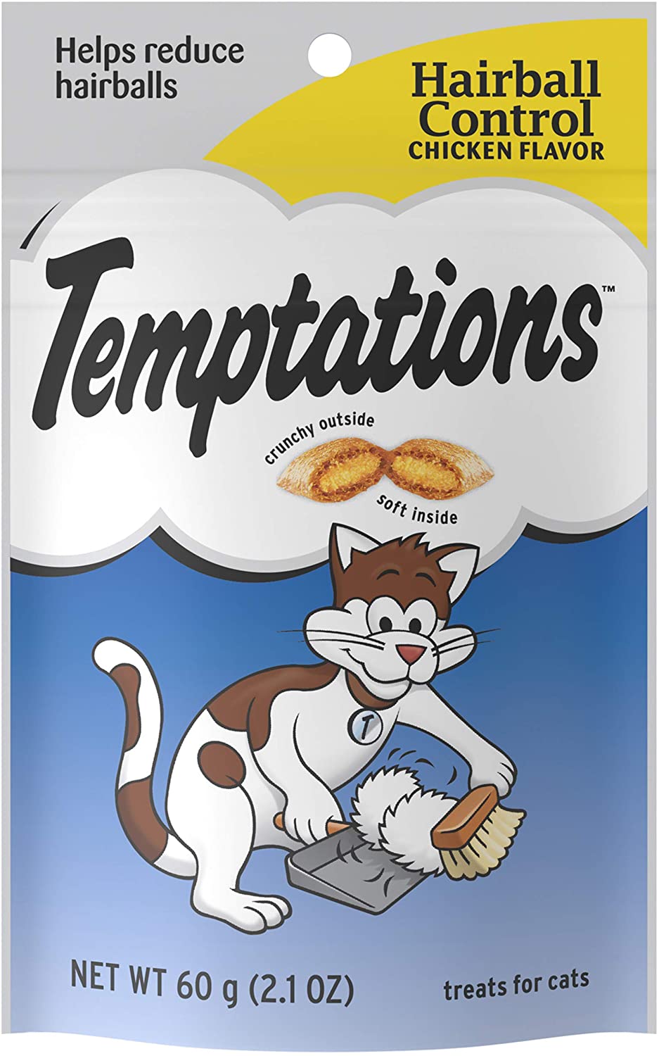 TEMPTATIONS Hairball Control Cat Treats - Chicken Flavor 60gr