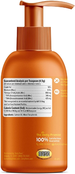 Dầu Cá Bổ Sung Omega Hỗ Trợ Làm Đẹp Lông Cho Thú Cưng Zesty Paws Wild Alaskan Salmon Oil Skin & Coat 946ml