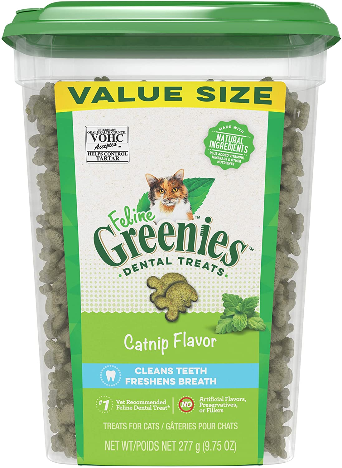 FELINE GREENIES Dental Cat Treats Catnip Flavor - Bánh Thưởng Sạch Răng Cho Mèo 277gr