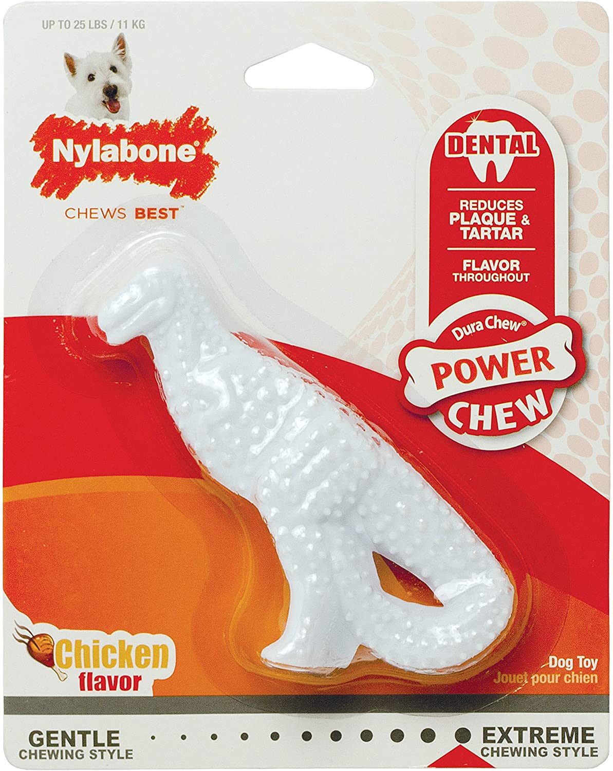 Nylabone Power Chew Dura Chew Dental Dinosaur Chew Toy