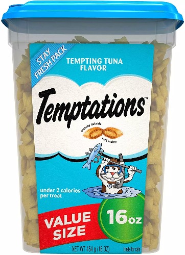 TEMPTATIONS Crunchy and Soft Cat Treats - Tempting Tuna Flavor 454gr