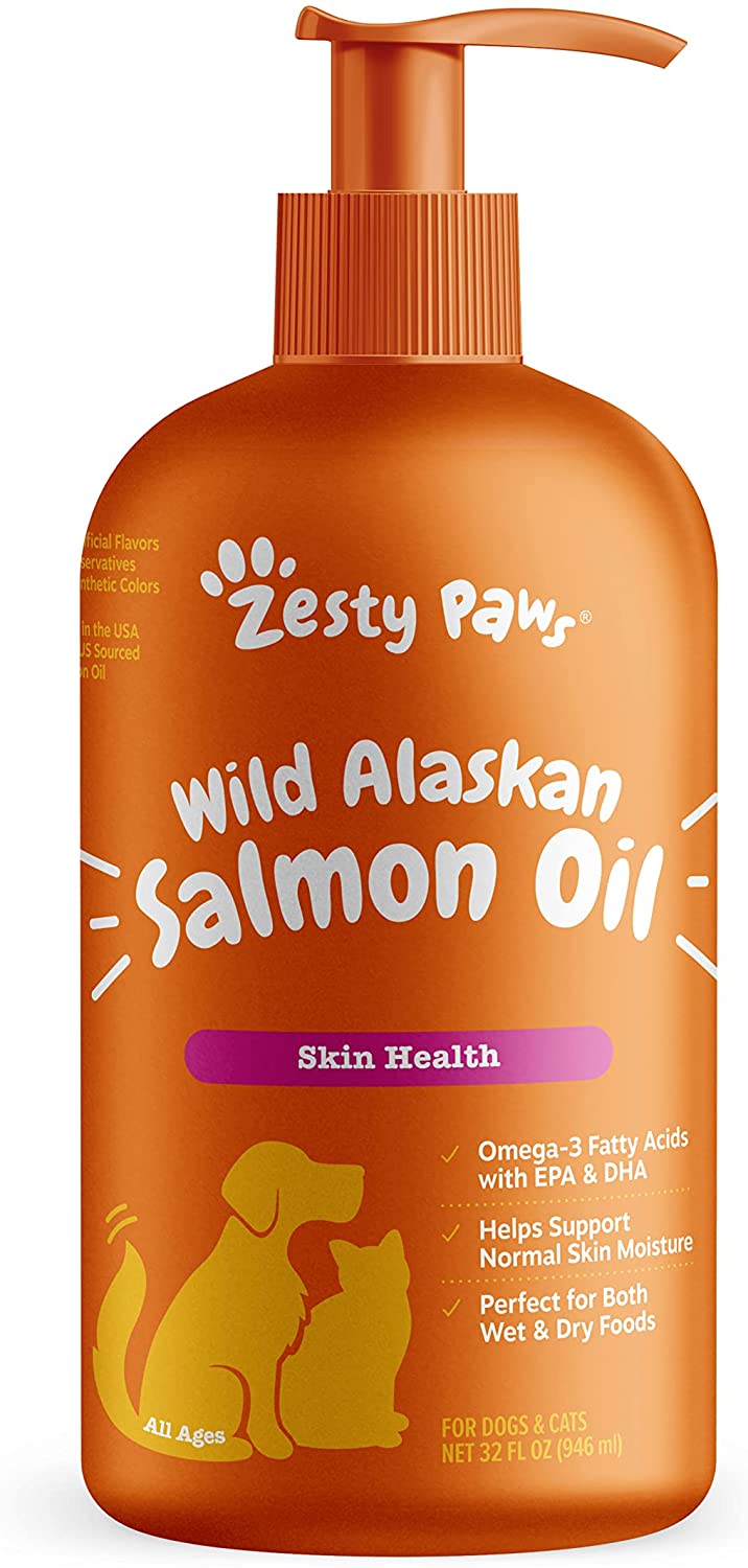 Dầu Cá Bổ Sung Omega Hỗ Trợ Làm Đẹp Lông Cho Thú Cưng Zesty Paws Wild Alaskan Salmon Oil Skin & Coat 946ml