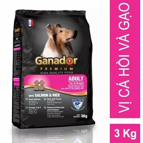 Ganador Premium Adult Salmon & Rice 3KG,  20kg (400g x 50túi)