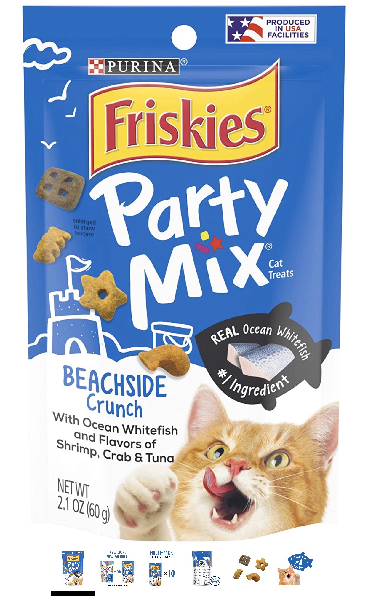 Bánh thưởng cho mèo - Friskies Party Mix Beachside Crunch 60g - Hàng Mỹ