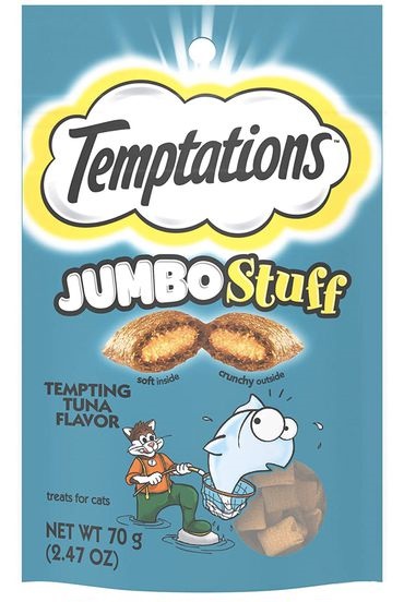 TEMPTATIONS JUMBO STUFF Crunchy and Soft Cat Treats - Tempting Tuna Flavor 70g