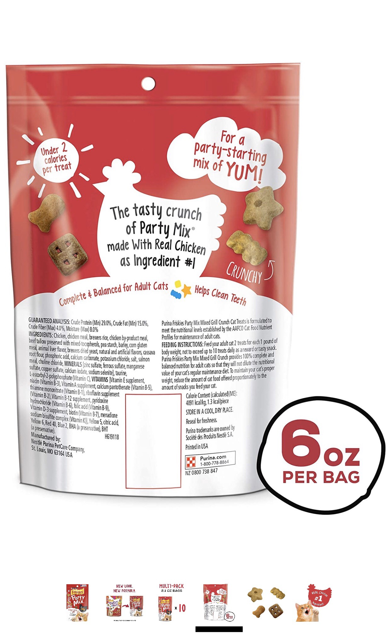 Bánh thưởng cho mèo - Friskies Party Mix Mixed Grill Crunch 60g - Hàng Mỹ