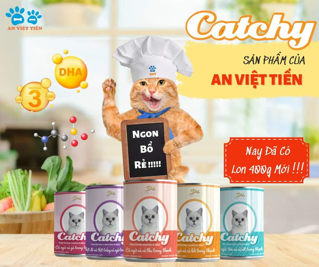 Pate lon Catchy 400g dành cho Mèo mọi mứa tuổi