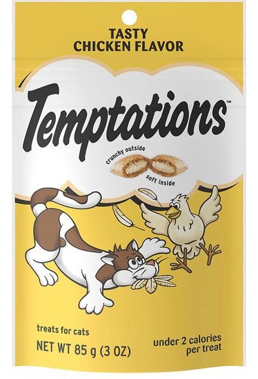 TEMPTATIONS Crunchy and Soft Cat Treats - Tasty Chicken Flavor 85gr