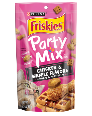 Bánh thưởng cho mèo - Friskies Party Mix Chicken & Waffle Flavors 60g