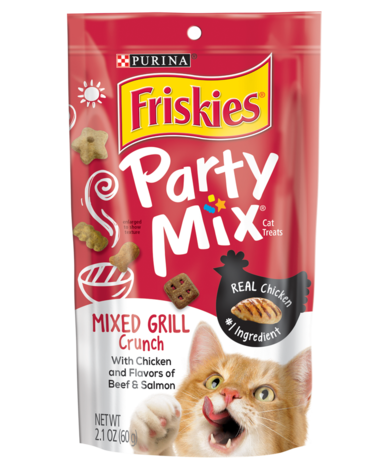 Bánh thưởng cho mèo - Friskies Party Mix Mixed Grill Crunch 60g - Hàng Mỹ