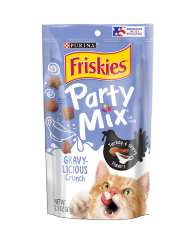 Bánh thưởng cho mèo - Friskies Party Mix Gravy Licious Crunch 60g