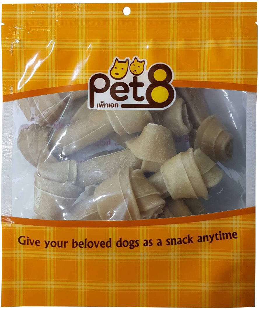 Pet8 HL02 Bone Rawhide 4-4.5" 12pcs
