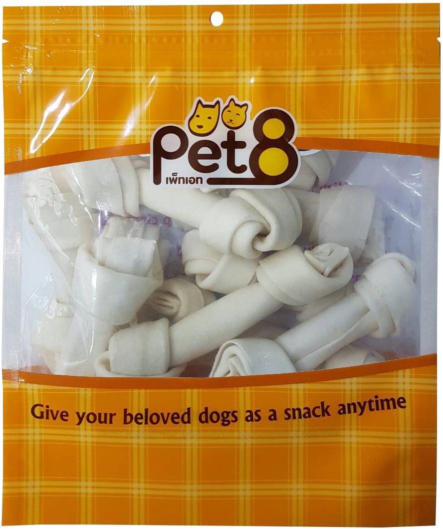 Pet8 HL05 White Bone Rawhide 4-5.5" 12pcs