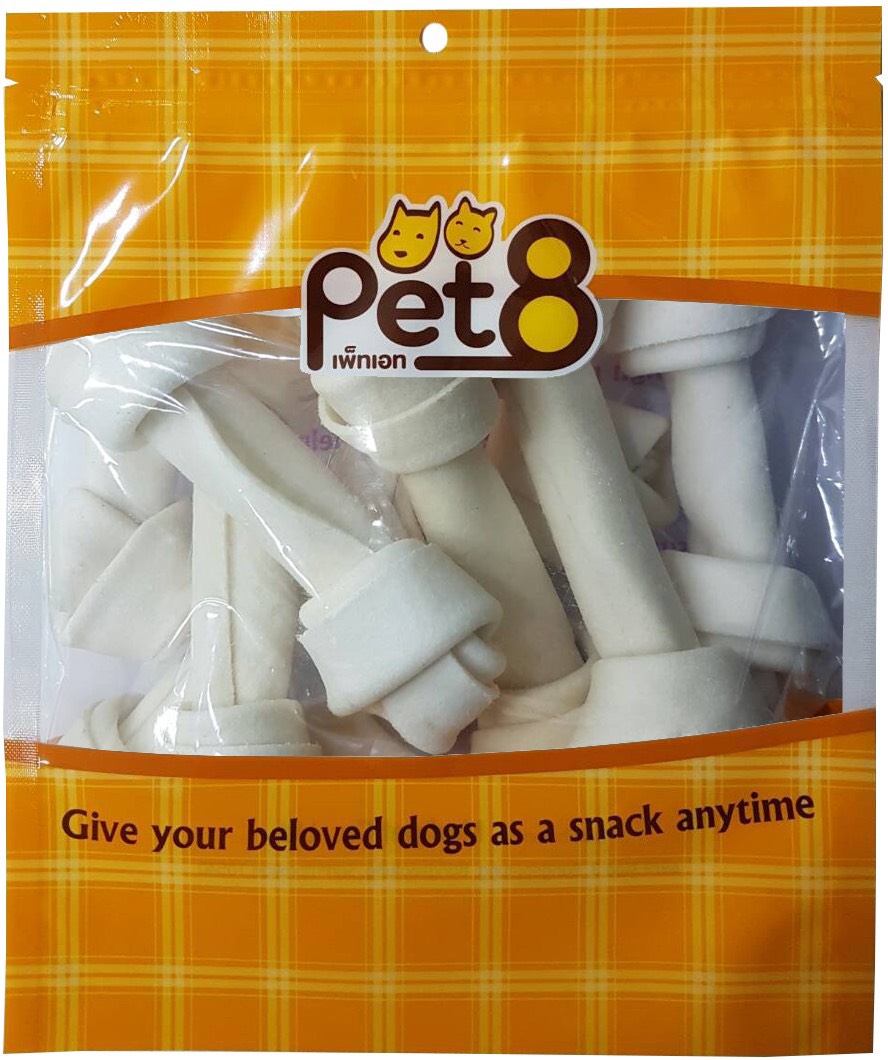 Pet8 HL06 White Bone Rawhide 5-5.5" 8pcs