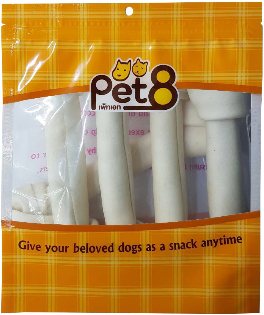 Pet8 HL21 White Bone Rawhide 7-7.5" 5pcs
