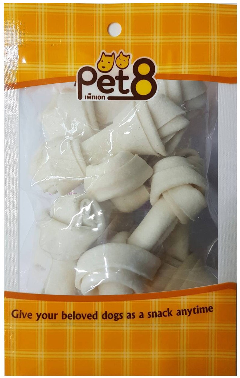 Pet8 HS04 White Bone Rawhide 2.75" 7pcs