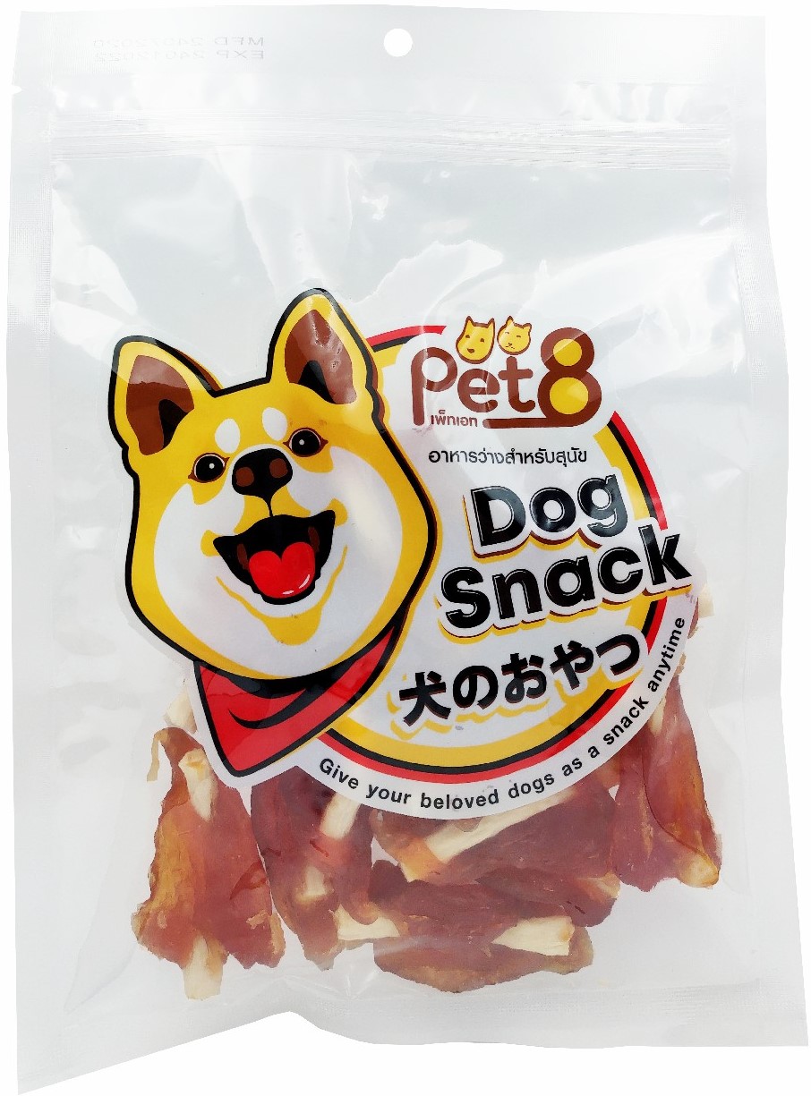 Pet8 JJA14 Spiral Chicken With Milk Stick 2.5" - Gà Xoắn Thanh Sữa 2.5" 180G