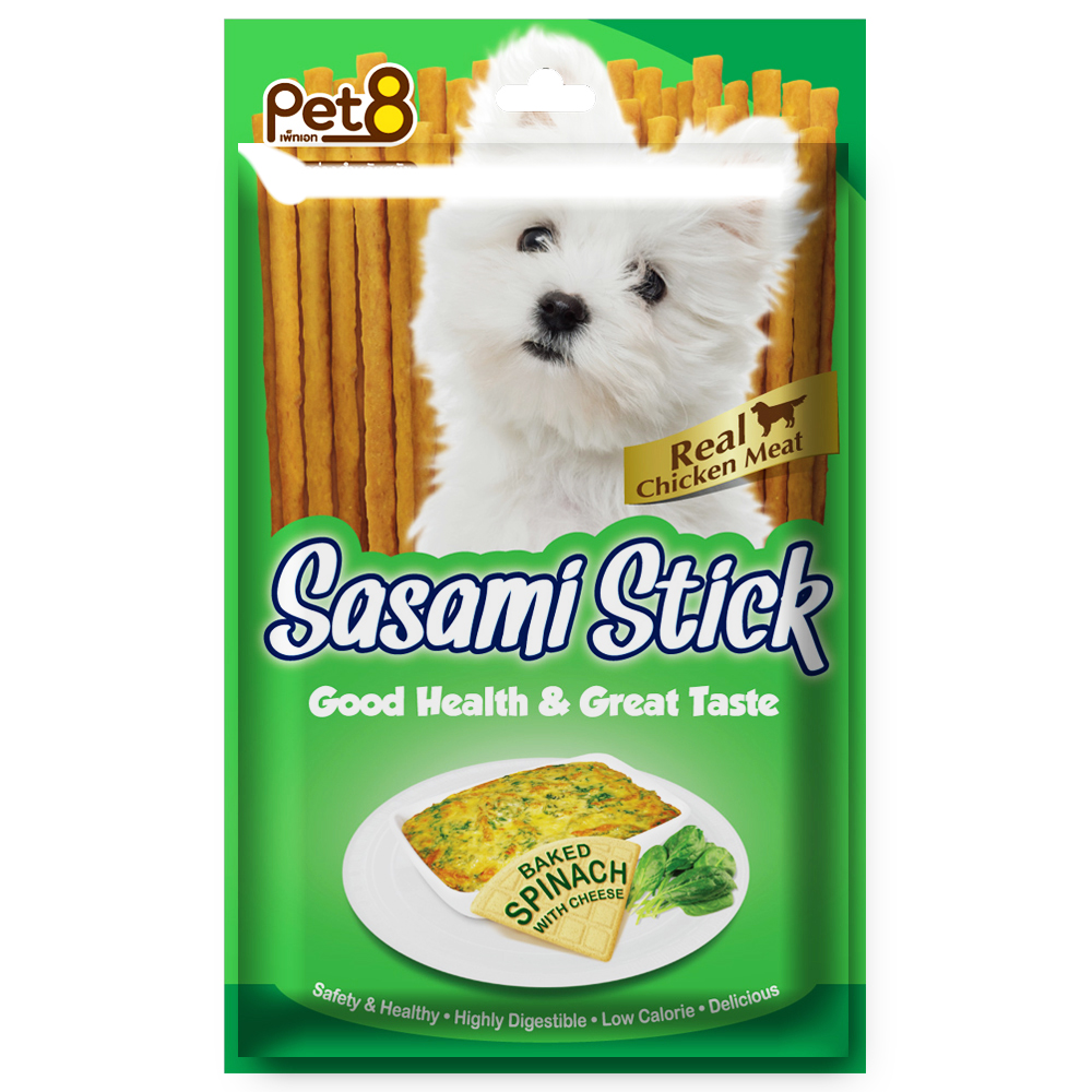 Pet8 JST07 Sasami Stick Cheesy Spinach 75g