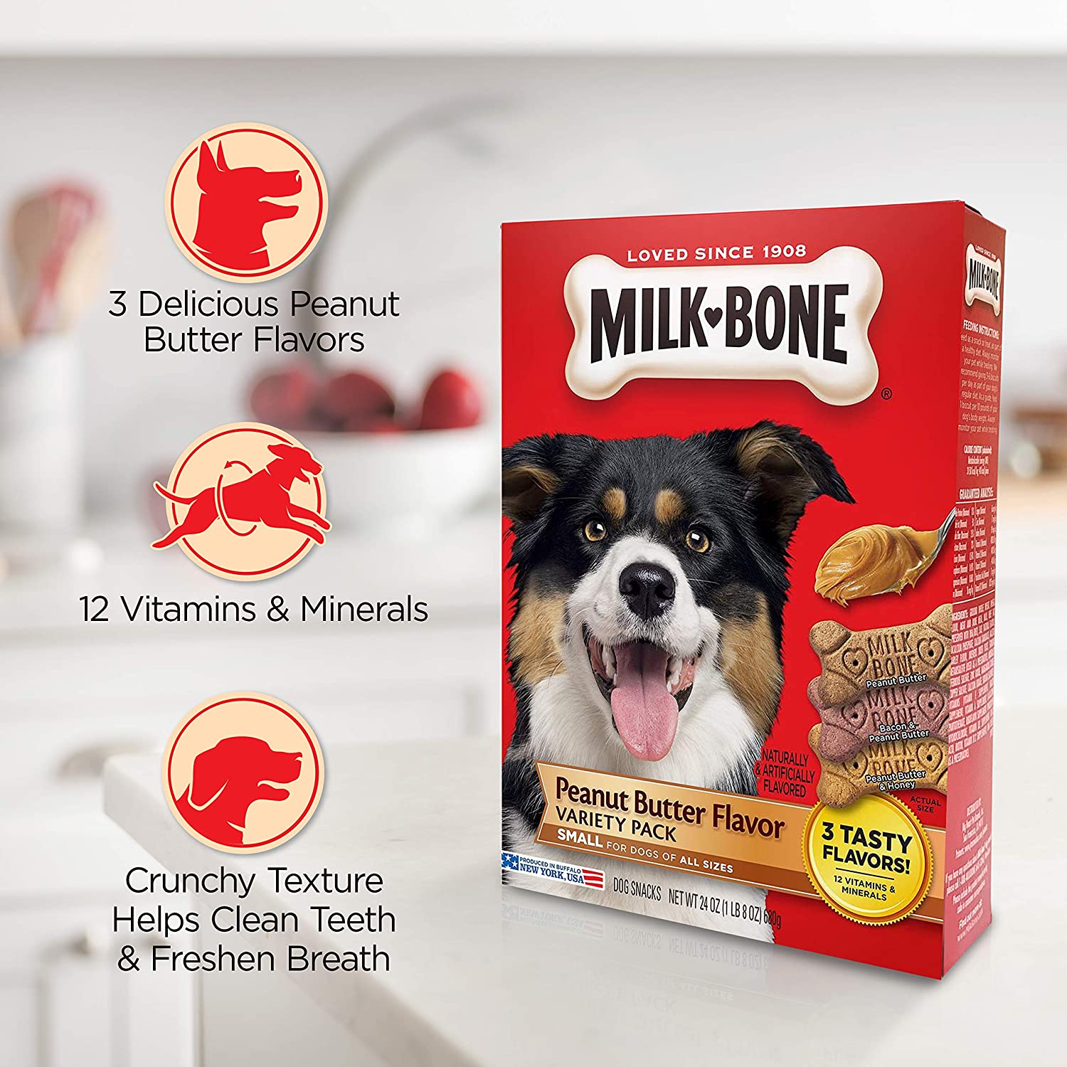MilkBone Peanut Butter Dog Treat 3.18g PET CENTER PET FOODS & PET